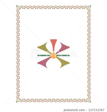 Vintage floral classic calligraphic retro vignette scroll frames ornamental design elements black and color set isolated vector 125152567