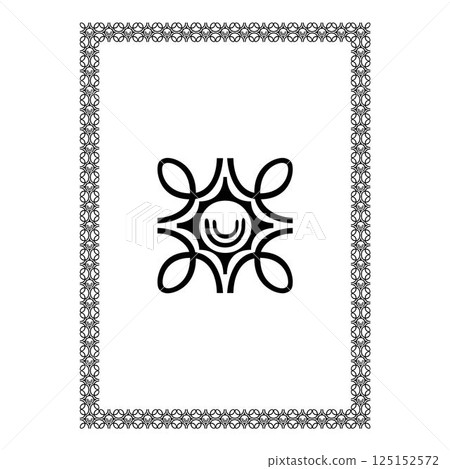 Vintage floral classic calligraphic retro vignette scroll frames ornamental design elements black and color set isolated vector 125152572