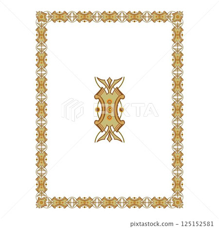 Vintage floral classic calligraphic retro vignette scroll frames ornamental design elements black and color set isolated vector 125152581