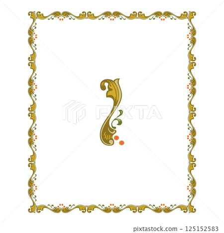 Vintage floral classic calligraphic retro vignette scroll frames ornamental design elements black and color set isolated vector 125152583