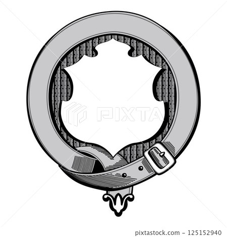 Vintage traditional realistic black and color Crests Ribbons Frames set on white background isolated vector illustration 125152940