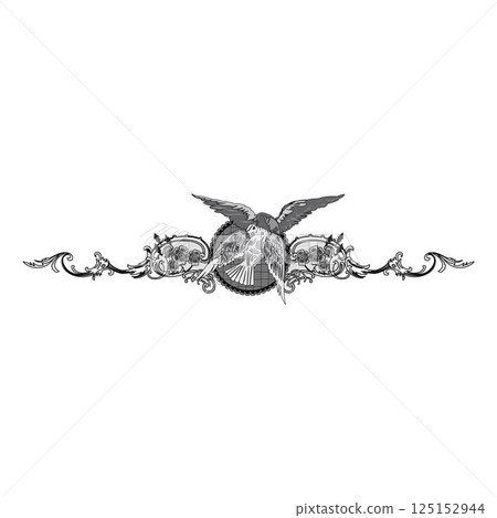 Vintage traditional realistic black and color Crests Ribbons Frames set on white background isolated vector illustration Vintage traditional realistic black and color Crests Ribbons Frames set on white background isolated vector illustration 125152944