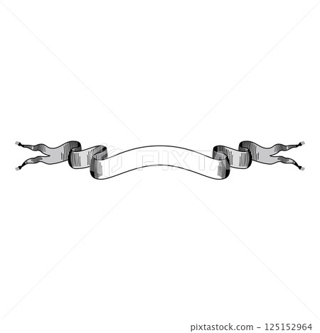 Blank vintage announcement ribbons set with swirl decoration isolated vector 125152964