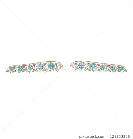 Vintage floral calligraphic floral vignette scroll corners ornamental design elements set isolated illustration 125153296