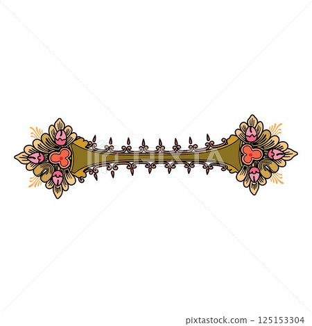 Vintage floral calligraphic floral vignette scroll corners ornamental design elements set isolated illustration 125153304