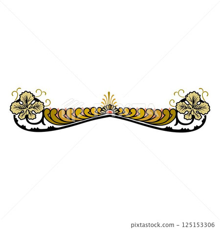 Vintage floral calligraphic floral vignette scroll corners ornamental design elements set isolated illustration 125153306