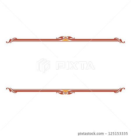 Vintage floral calligraphic floral vignette scroll corners ornamental design elements set isolated illustration 125153335