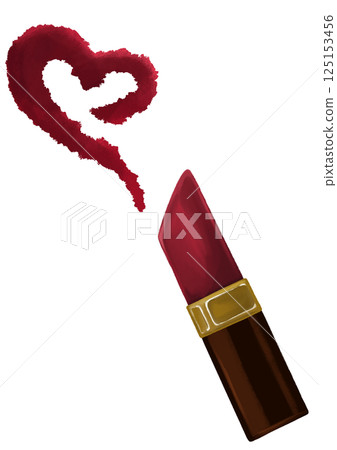 Red lipstick and heart 125153456