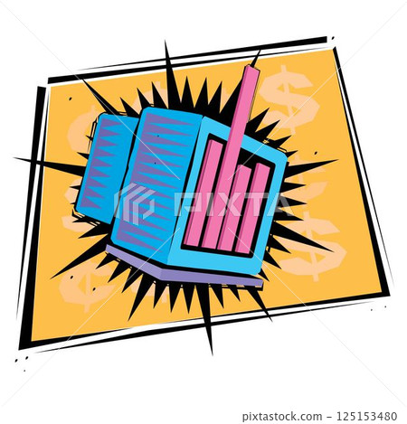 Computer clip art and illustrations with yellow background 125153480