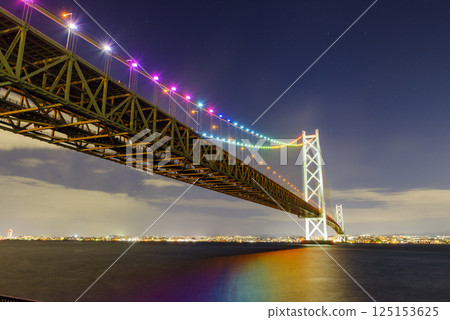 Akashi Strait Bridge, lighted up Akashi Strait Bridge, lighted up 125153625