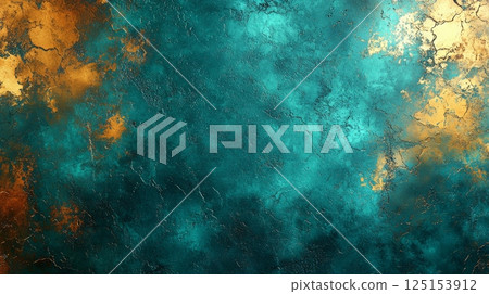 Abstract Peaceful Texture with Weathered Metal and Scratch Patterns in Vibrant Colors 125153912