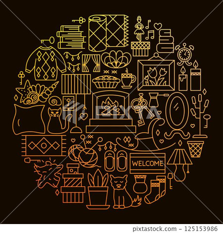 Sweet Home Icon Circle Concept 125153986