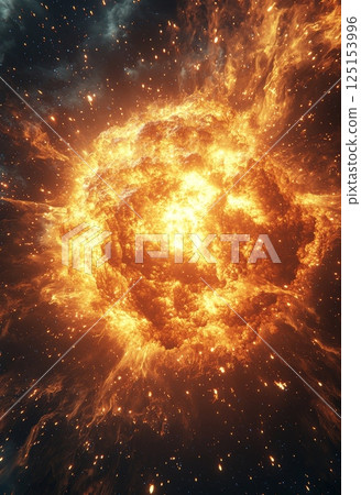Surreal Cosmic Explosion and Vibrant Background Representing Peaceful Universe 125153996