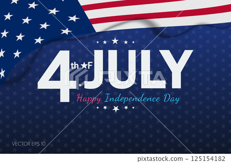 4th of July Happy Independence Day with Bold White Text and Stars 4th of July Happy Independence Day with Bold White Text and Stars 125154182