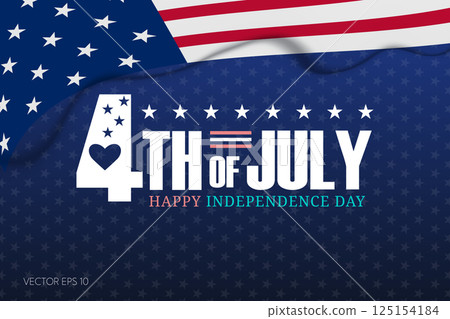 4th of July Independence Day Design with Heart and Decorative Stars 4th of July Independence Day Design with Heart and Decorative Stars 125154184