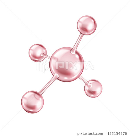 Pink collagen molecule structure rotates illustration 125154376