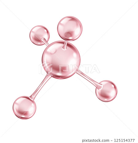Collagen molecule structure from spheres illustration 125154377