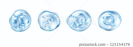 Collagen molecules bounce inside transparent bubbles icons Collagen molecules bounce inside transparent bubbles icons 125154379