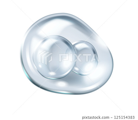 Collagen molecules floating in silver bubble illustration 125154383