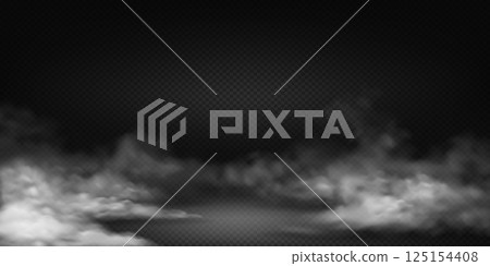 Realistic Foggy Mist on Transparent Background Realistic Foggy Mist on Transparent Background 125154408