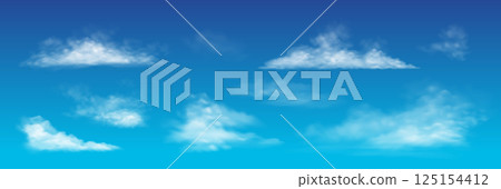 Soft fluffy clouds in clear blue sky background Soft fluffy clouds in clear blue sky background 125154412