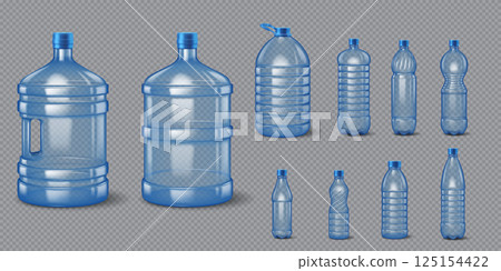 Various Transparent Plastic Bottles for Liquid Storage 125154422