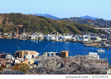 【廣島縣】春天櫻花盛開時從千光寺眺望尾道的街道 【廣島縣】春天櫻花盛開時從千光寺眺望尾道的街道 125154575