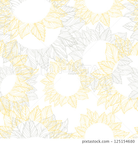 Abstract seamless background beige leaves flowers. Modern floral with flowers print. hand drawing pattern. Not AI, Vector illustration Abstract seamless background beige leaves flowers. Modern floral with flowers print. hand drawing pattern. Not AI, Vector illustration 125154680