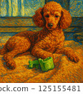 玩具貴賓犬在陽光下玩耍 125155481