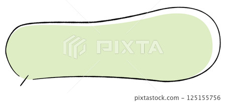 A simple speech bubble with a hand-drawn line drawing style. A very horizontal gourd shape with a straight line on the bottom left and a stylish color. A simple speech bubble with a hand-drawn line drawing style. A very horizontal gourd shape with a straight line on the bottom left and a stylish color. 125155756