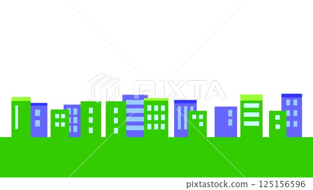 城市景觀，白色背景，綠色 125156596