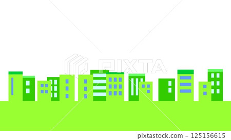 Cityscape, white background, green 125156615