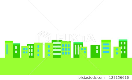 Cityscape, white background, green Cityscape, white background, green 125156616