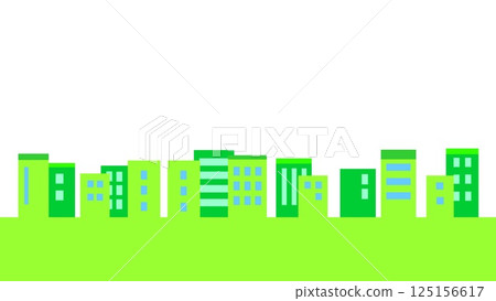Cityscape, white background, green 125156617