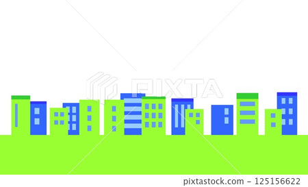 Cityscape, white background, green Cityscape, white background, green 125156622