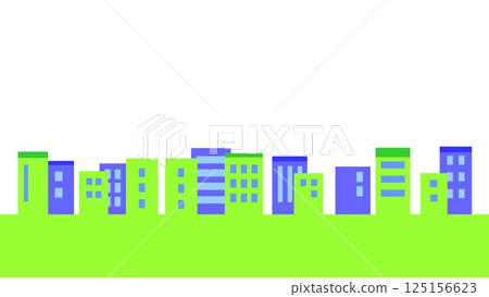 Cityscape, white background, green 125156623
