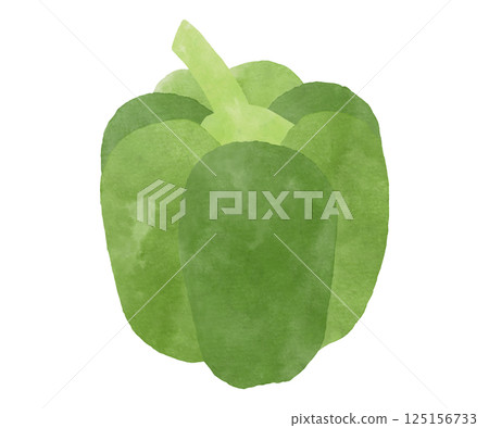辣椒粉(綠色)的水彩插圖 辣椒粉(綠色)的水彩插圖 125156733