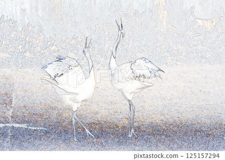 “丹頂鶴“野鳥””插圖圖像 125157294