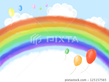 blue sky with rainbow 125157565