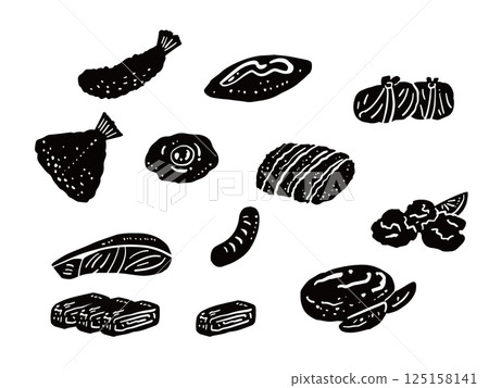 配菜輪廓插圖集 125158141