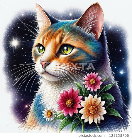 貓盯著星星 貓盯著星星 125158706