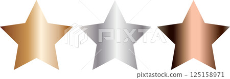 Gold, silver and bronze star vector art set 125158971