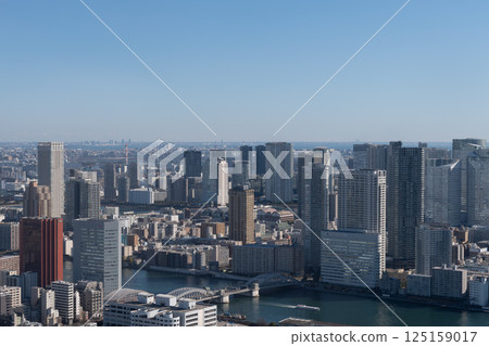 Scenery in the center of the city seen from a skyscraper 125159017