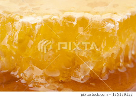 Close-up of comb honey full of honey 125159132