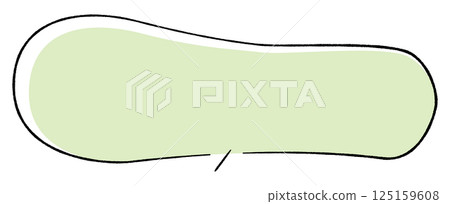 A simple speech bubble with a line drawing style that looks hand-drawn. Very horizontal gourd-shaped, with a straight line in the middle and pointing left. Stylish colors. A simple speech bubble with a line drawing style that looks hand-drawn. Very horizontal gourd-shaped, with a straight line in the middle and pointing left. Stylish colors. 125159608