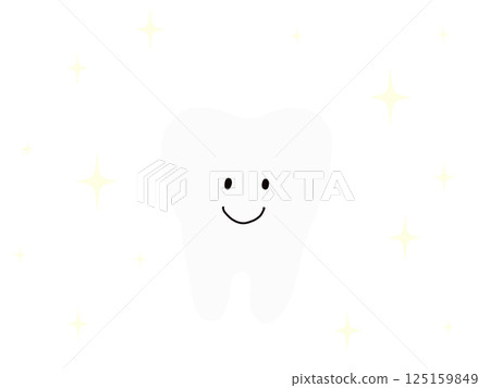 A single, shiny, healthy and beautiful tooth: a simple illustration 125159849