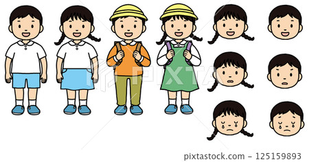 Elementary school boy and girl 125159893