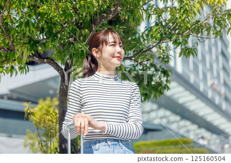 Woman on a trip, portrait 125160504