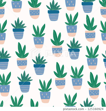 Cute succulent seamless pattern 125160924