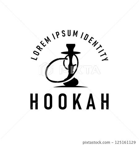 Old retro vintage design hookah logo shisha bar concept simple minimalist retro illustration templet symbol brand bar, restaurant, shop, and business brand Old retro vintage design hookah logo shisha bar concept simple minimalist retro illustration templet symbol brand bar, restaurant, shop, and business brand 125161129